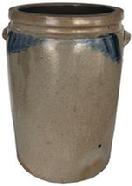 **SOLD** E393 Baltimore, MD Stoneware Jar with ears, 19th century, a five -gallon ovoid jar with cobalt swag decoration 