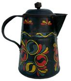 LL21 Pennsylvania, 19th century paint decorated toleware small Coffee Pot 