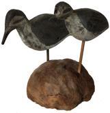 **SOLD** E331 Early 20th century pair of Shore Bird rig mates found New Jersey , one is flat body and the other is a full body