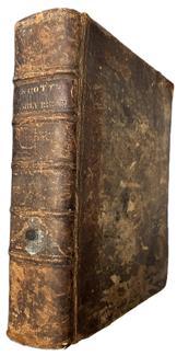 **SOLD** K1678 Early 19th century Leather bound Scotts Family Bible Vol. I.  Philadelphia 1816  by Thomas Scott, D.D. with handwritten entries to the Family Record dating as far back as 1794.