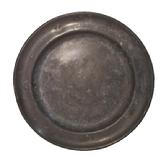 **SOLD** U165 Early 19th century Large Pewter Charger with marking A.G. on the back   18"