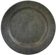 U558 Large late 17th century Pewter Charger with a molded rim,back is engraved "I E"n in large letters, touch marks on top of Charger's Boarder 21 7/8 DIA