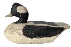 **SOLD** G158 Pap's Creighton bufflehead from Hooper's Island maryland working duck decoy, branded on the bottom C original paint.