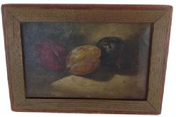 A367 This is a great still life of plums small, 10" by 7". Oil on canvas , by George William Whitaker