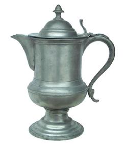 Z71 19th century American Pewter Pitcher Marked for H. Yale & Co. (Charles and Hiram Yale, Wallingford, Connecticut, 1824-1835).