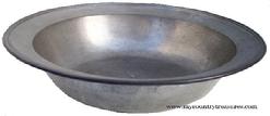 **SOLD** T31 Pewter Basin,  last quarter 18th century, round form with narrow single reed brim, touchmark to bottom of bowl, (minor wear), dia. 13 in. 