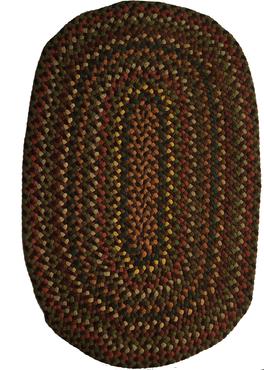 D255  All hand made braided rugs a matching set of three, great colors and condition 37" x 25"