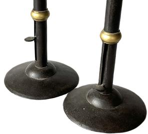 K212 Pair tall wedding band hog scraper candlesticks