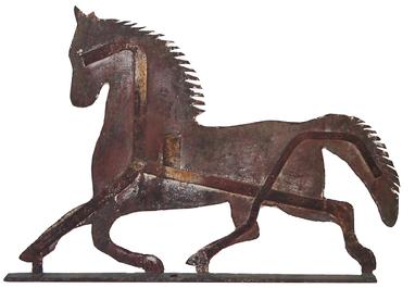 X53 19th century sheet iron full body horse weathervane in running position  with great paint history,original condition