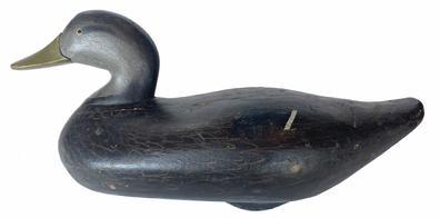 **SOLD** G363 Early Madison Mitchell Black Duck signed and dated 1954, all original paint with single nail weight. 