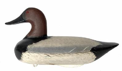 *SOLD* G349 Canvasback Decoy, carved by Capt. John Glenn, Rock Hall, Maryland, circa 1940s.