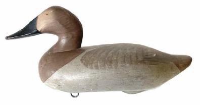 *SOLD* G792 Canvasback Hen Decoy attributed to Madison Mitchell in original working paint. Robert Madison Mitchell was born in 1901 in Oakington, Maryland, near Harford Countys Swan Creek, just south of Havre de Grace, 