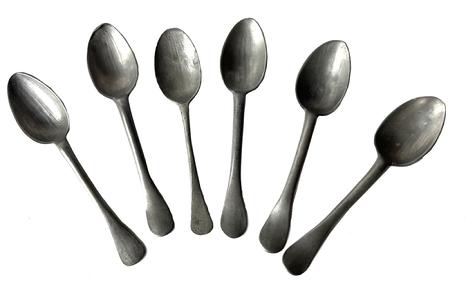 J198  Set of 6 matching Pewter Spoons