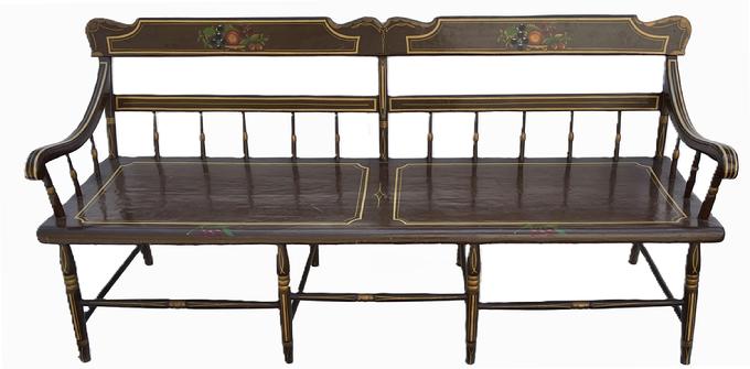 Deacon Bench, settle, painted Bench