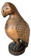 K29 Exceptional Lehigh County, Pennsylvania Folk Art hand carved wooden Eagle boasting deeply carved details to the feathers, feet, eyes and beak. A double row of very intricate carved patterns encircles the base. Solid wood bearing wonderful dry, natural patina surface. Great piece of Americana Folk Art.