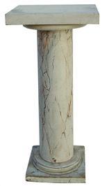 X552  An antique marbleized painted wood pedestal on a stepped collar base,circa late 19th century, measurements are: 16" x 14" x 34" tall