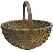 V432  Melon Basket Penslyvania, oaksplint, rib construction,late nineteenth centruy, 15" diameter