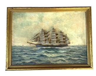 **SOLD** M302 Fantastic, relief carved depiction of the Clipper Ship � �Great Republic� which was launched in 1851. This fantastic work was hand drawn and hand carved from a single block of wood, then hand painted with great details! Signed by maker, B.D. Homan of Freeport, Long Island, NY.  Very faintly on the back is a scratched �No. 36�.  Framed measurements: 17 &frac34;� wide x 13 &frac14;� tall, with the carving measuring 16� wide x 11 &frac12;� tall. 