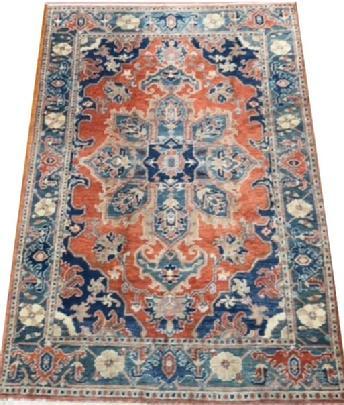 L307 Handmade Oriental Area Rug featuring rich colors and geometric motifs with nice pile - showcasing rug making at its finest.