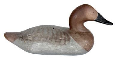 L9 Upper Bay Canvasback Hen Duck Decoy carved by Madison Mitchell of Havre de Grace, MD (1901-1993). Branded �JFG� on the bottom.  Original painted surface.  