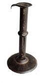 L372C Early 19th century Hog Scraper Wedding ring / band Candlestick with finger curl at the top and working push-up tab with illegible maker�s stamp
